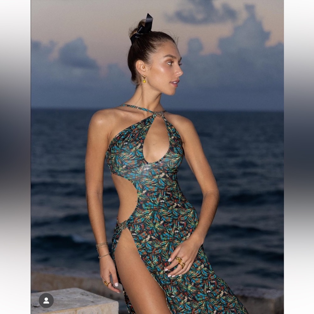 Butterfly Patterned Women's Dress